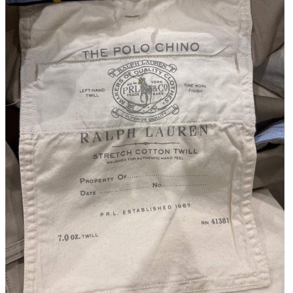 Polo Ralph Lauren Stretch Classic Fit Chino Shorts Khaki Tan Mens Size 48B - Picture 11 of 11